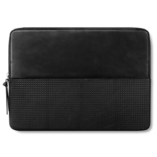 CAISON Classic commerce Genuine Leather Laptop Sleeve Case for 15 inch MacBook Pro - Thunderbolt (USB-C) & Retina Black