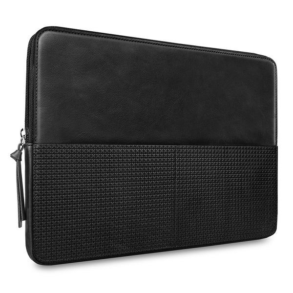 CAISON Classic commerce Genuine Leather Laptop Sleeve Case for 15 inch Microsoft Surface Laptop 3 / Surface Book 2 Black