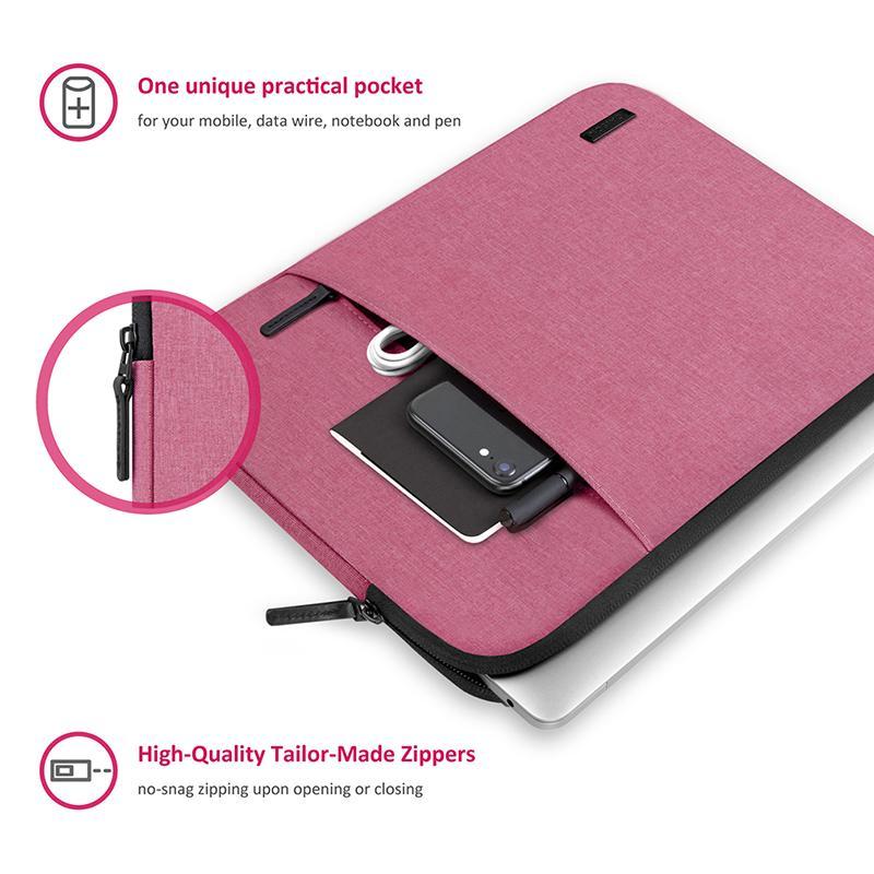 CAISON Classic Laptop Sleeve Case for 11 inch iPad Pro / 2019 10.5 inch iPad Air / 9.7 inch iPad / 10.5 inch iPad Pro / 10.2 inch iPad Fuchsia Pink