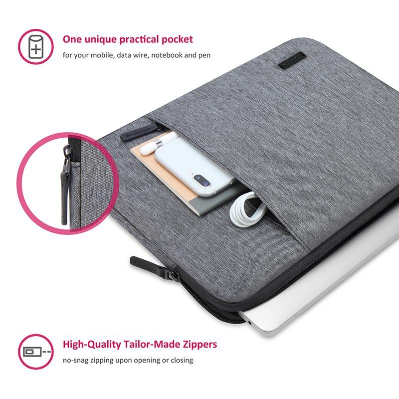 CAISON Classic Laptop Sleeve Case for 11 inch iPad Pro / 2019 10.5 inch iPad Air / 9.7 inch iPad / 10.5 inch iPad Pro / 10.2 inch iPad Pro Gray