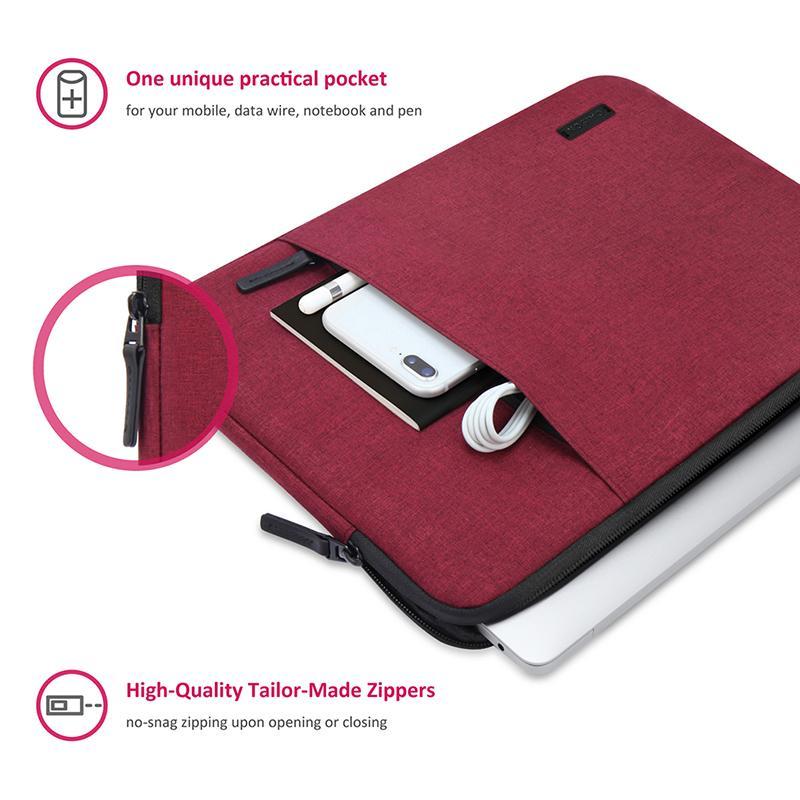 CAISON Classic Laptop Sleeve Case for 11 inch iPad Pro / 2019 10.5 inch iPad Air / 9.7 inch iPad / 10.5 inch iPad Pro / 10.2 inch iPad Red