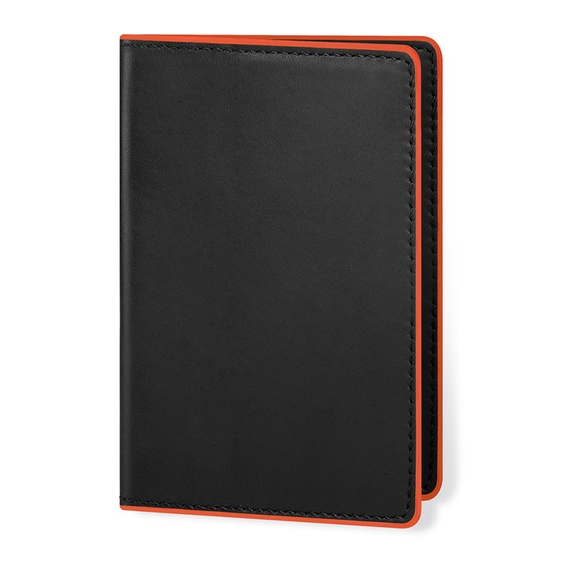 CAISON Genuine Leather Passport Cover Holder Slim Case Black