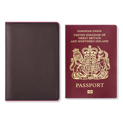 CAISON Genuine Leather Passport Cover Holder Slim Case Brown