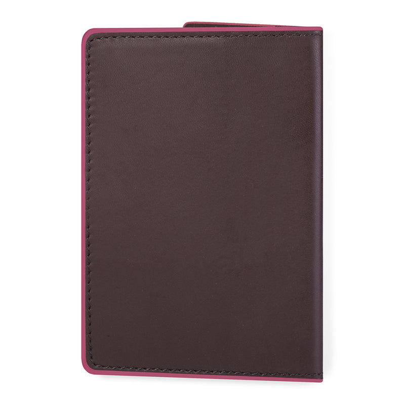 CAISON Genuine Leather Passport Cover Holder Slim Case Brown